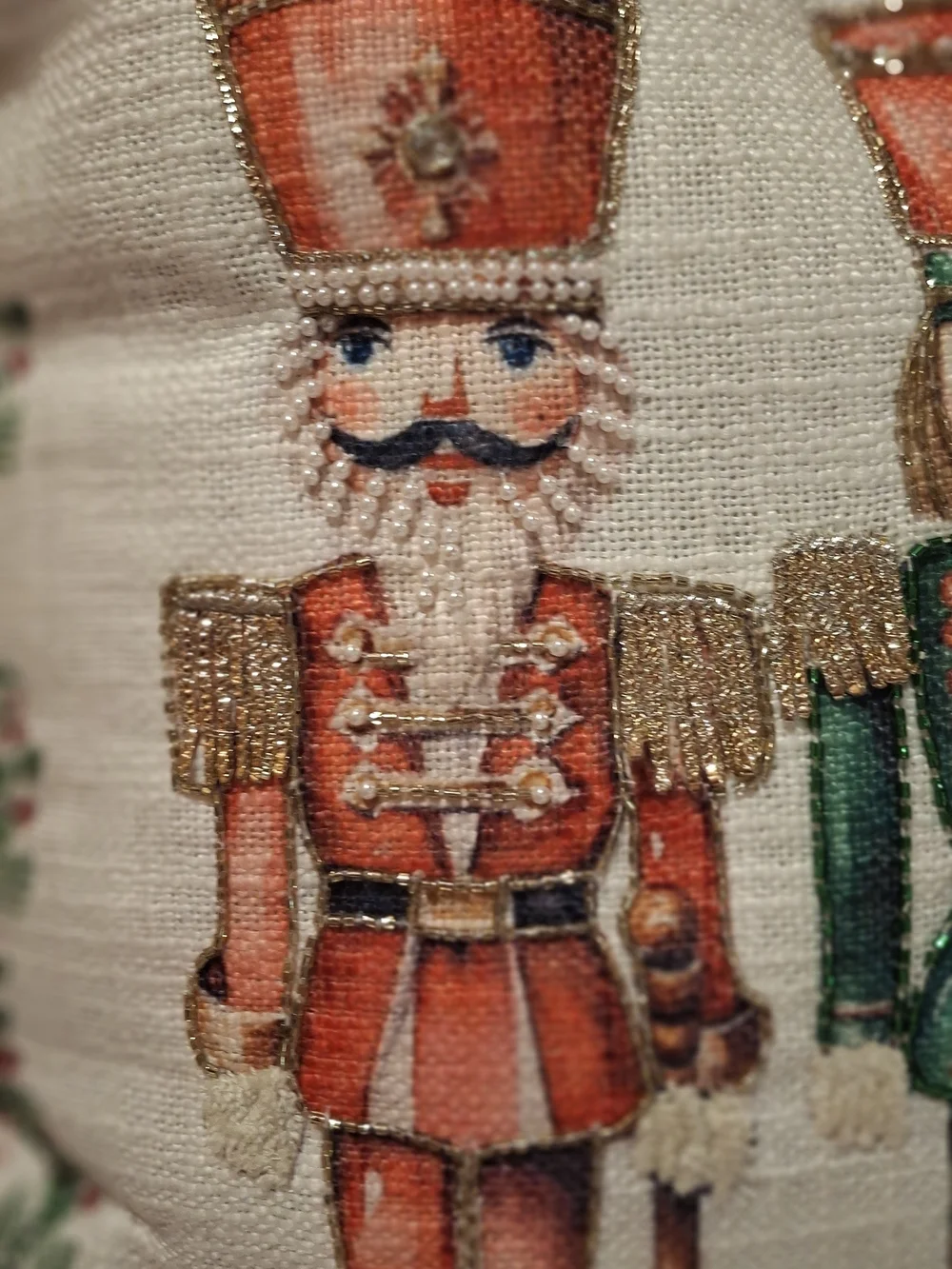 Holiday Nutcracker Decorative Pillow - Red & Green